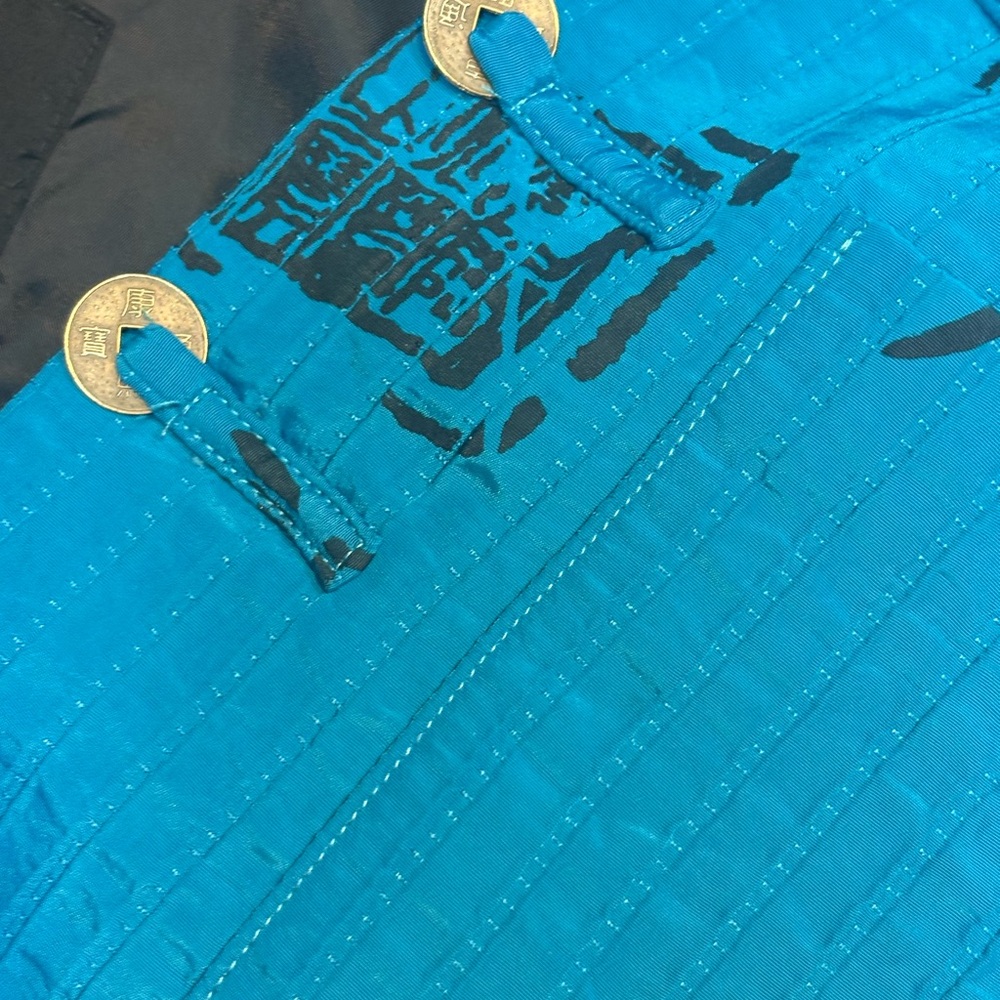 vintage Joni B Oriental Style Jacket featuring a turquoise black large Asian - Picture 4 of 12